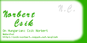 norbert csik business card